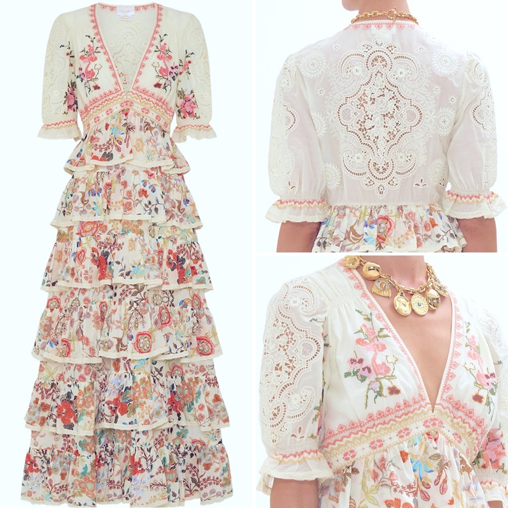 💕SOLD💕Camilla Puff Sleeve Tiered
Skirt Long Dress In Honour Of Heirlooms